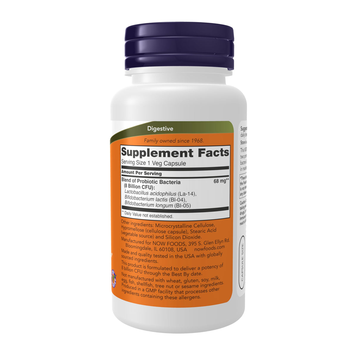 NOW Supplements, 8 Billion Acidophilus & Bifidus, Probiotic, 120 Veg Caps
