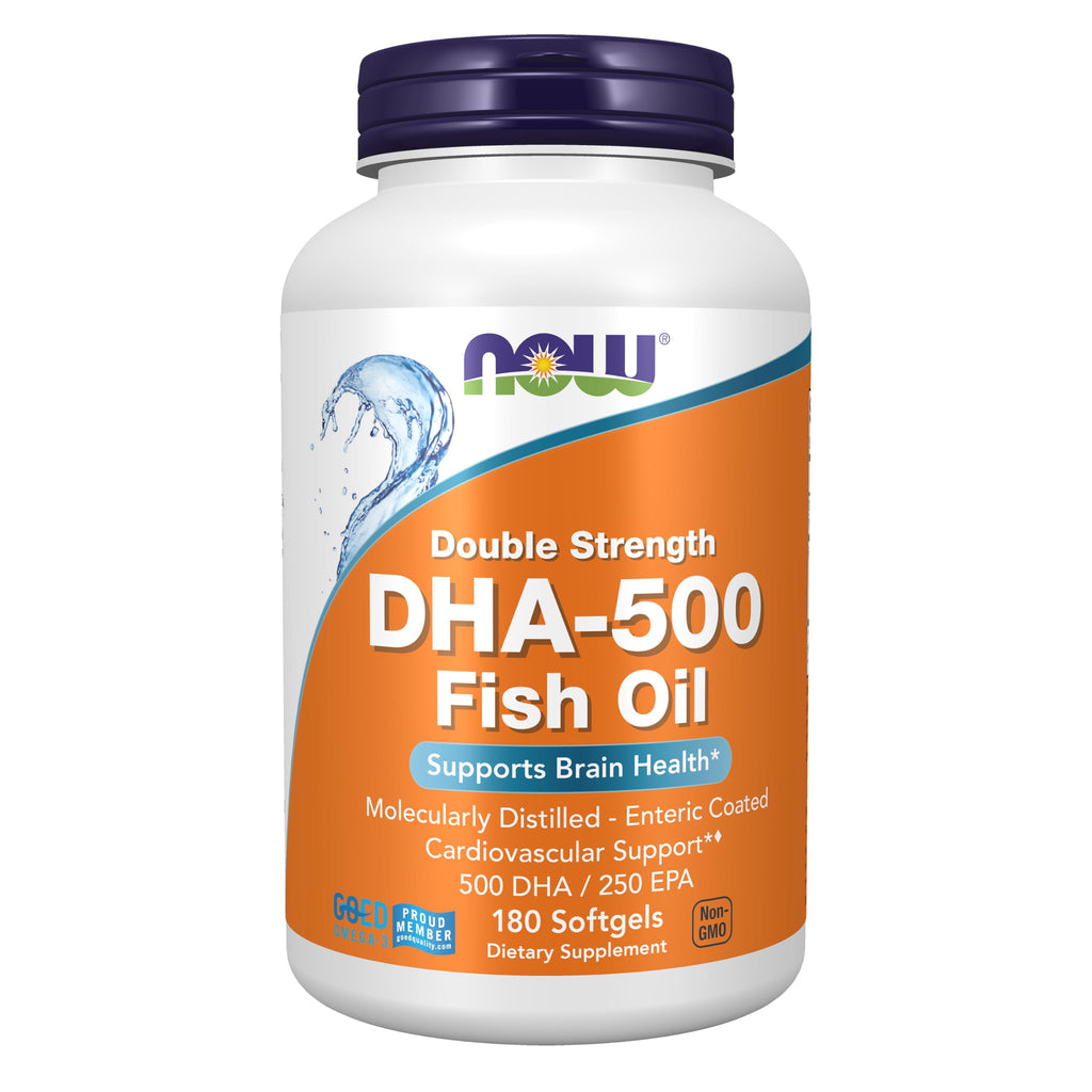 NOW Foods Supplements, DHA-500 with 250 EPA, Molecularly Distilled, 180 Softgels