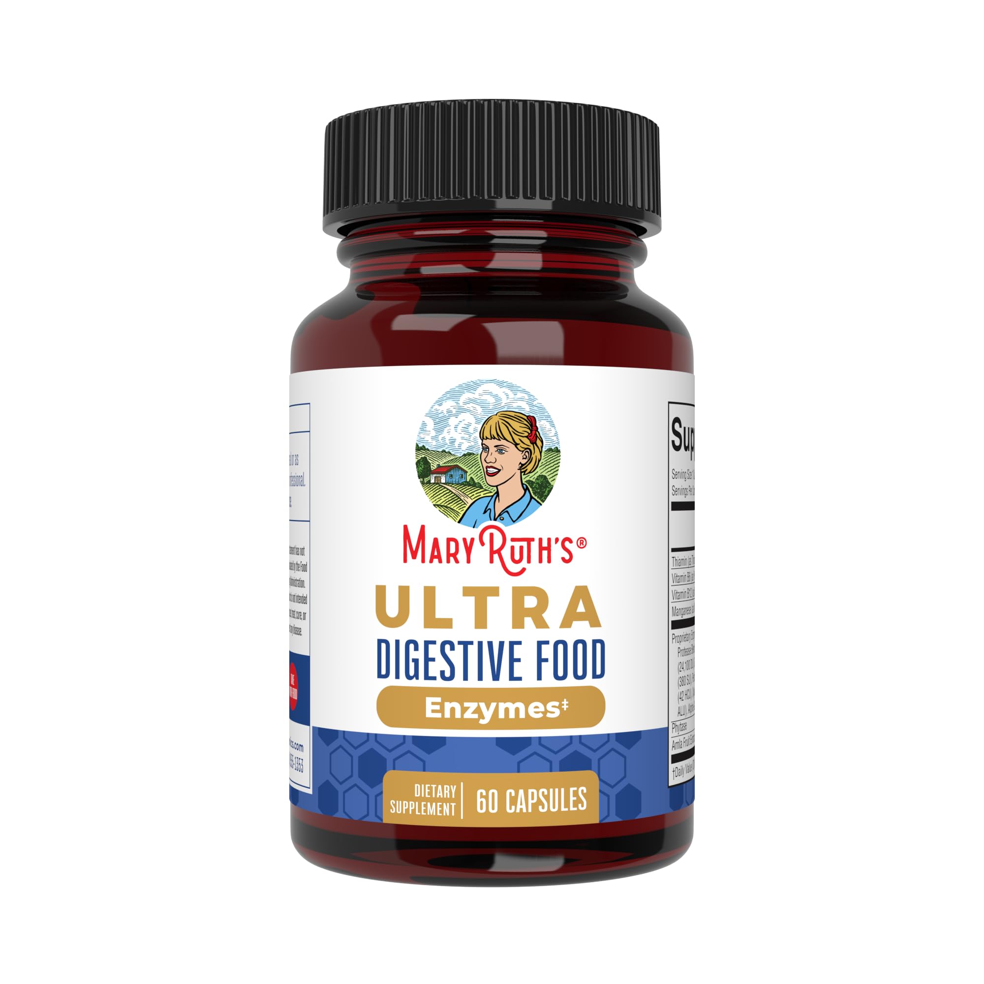 MARYRUTH'S Ultra Digestive Enzymes, Gut Health Supplement, 60 Count, Lipase