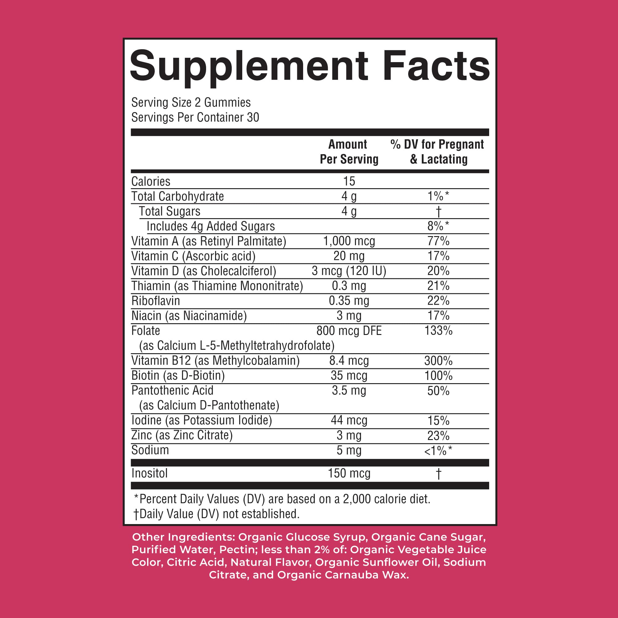 MARYRUTH'S USDA Organic Prenatal & Postnatal Multivitamin Gummies, 60 ct