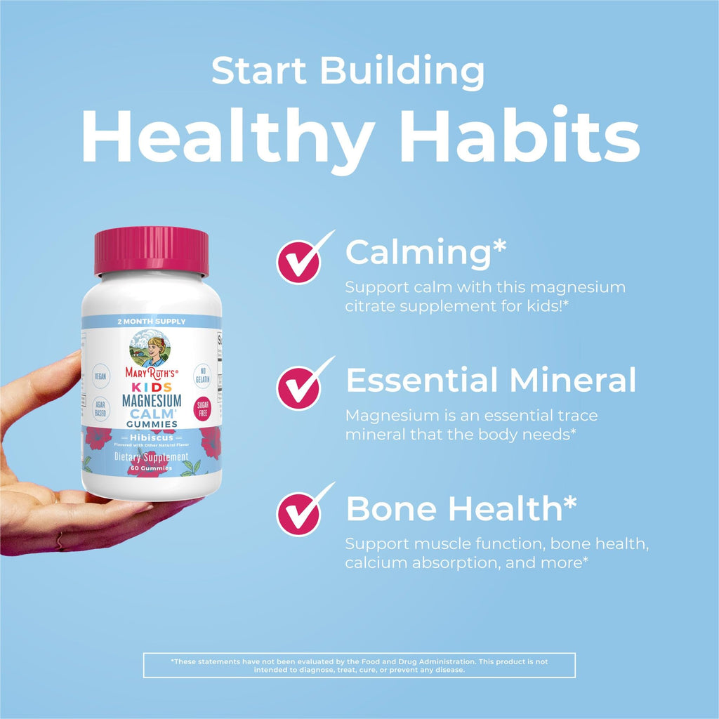 MARYRUTH'S Organics Multivitamin (Strawberry) and Magnesium Calm Gummies (Hibiscus) for Kids | Clean Label Project Verified® | Vitamins for Overall Wellness and Sleep| Vegan, Non-GMO, Gluten Free