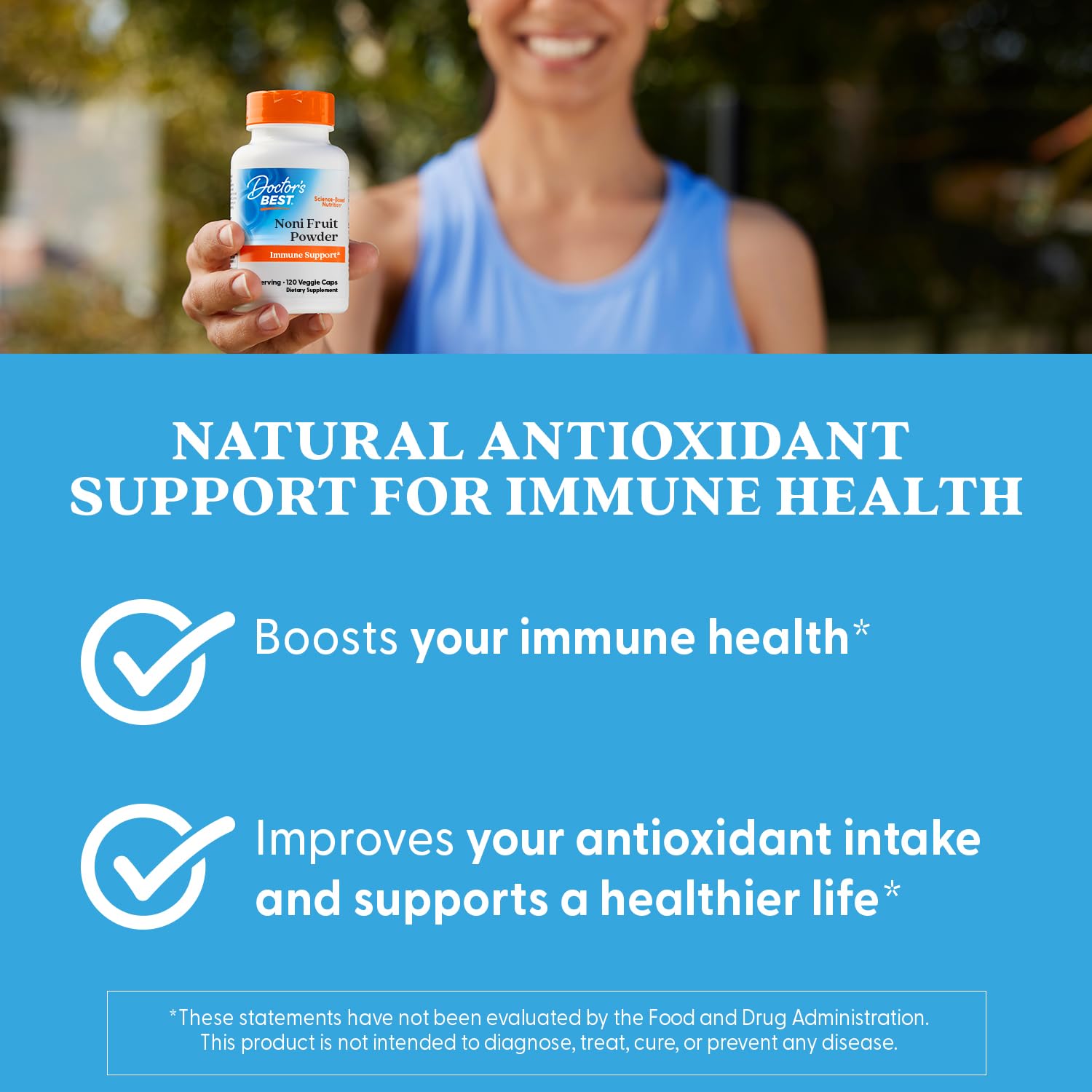 Doctor's Best Noni Fruit Powder Supplement - Noni Veggie Capsules 1300 mg Per Serving, Immune Health Support for Men & Women, Morinda Citrifolia, Non GMO, Gluten Free, Vegan - 120 Veg Caps