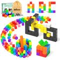 Apluses 54 PCS Magnetic Blocks, Magnetic Building Blocks for Kids 3+, Montessori Toys, Magnet Cubes, Preschool STEM Educational Sensory Magnet Toys for Kids Ages 3-5 Year Old Boys and Girls