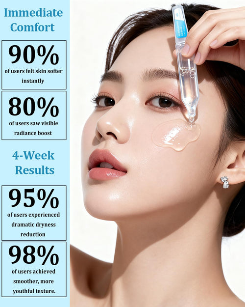 4% Hyaluronic Acid Serum for Face, 8D Hyaluronic Acid Ultra Hydrating Anti-Aging Serum with 20,000ppm Acetyl Hexapeptide-8, Korean Skincare Single-Use Ampoule for Dry & Sensitive Skin, 30pcs