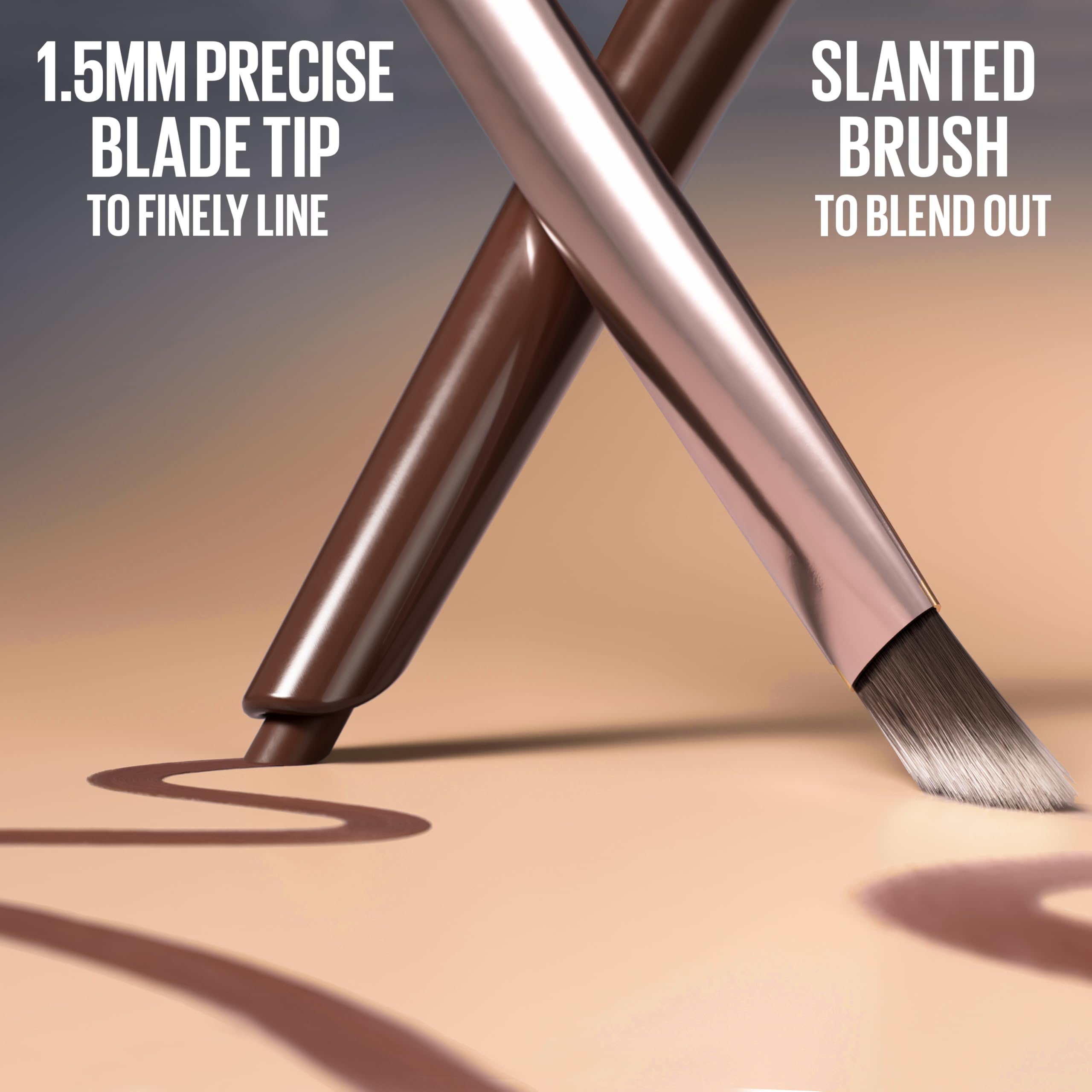 MAYBELLINE Sculpting Stix 2-in-1 Eyeliner, Dual Ended Brown Eye Liner With Up to 24HR Wear, Smudge and Sweat-Resistant Eye Makeup Formula, Smooth Espresso, 1 Count