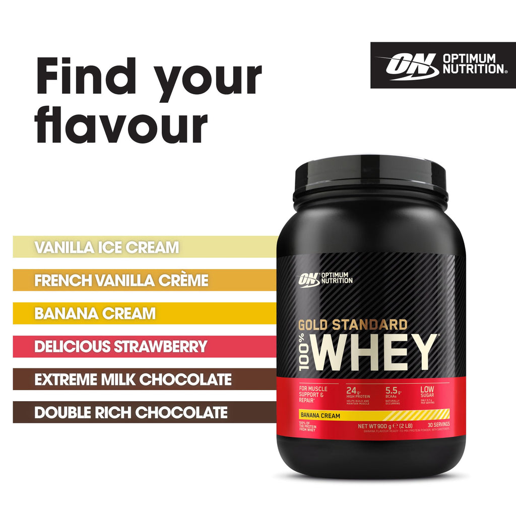 Optimum Nutrition Gold Standard 100% Whey Protein Powder, Banana Cream, 2 Pound (Packaging May Vary) (Pack of 6)