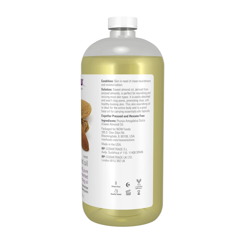 NOW Solutions, Sweet Almond Oil, Moisturizer, Unscented, 32 fl. oz