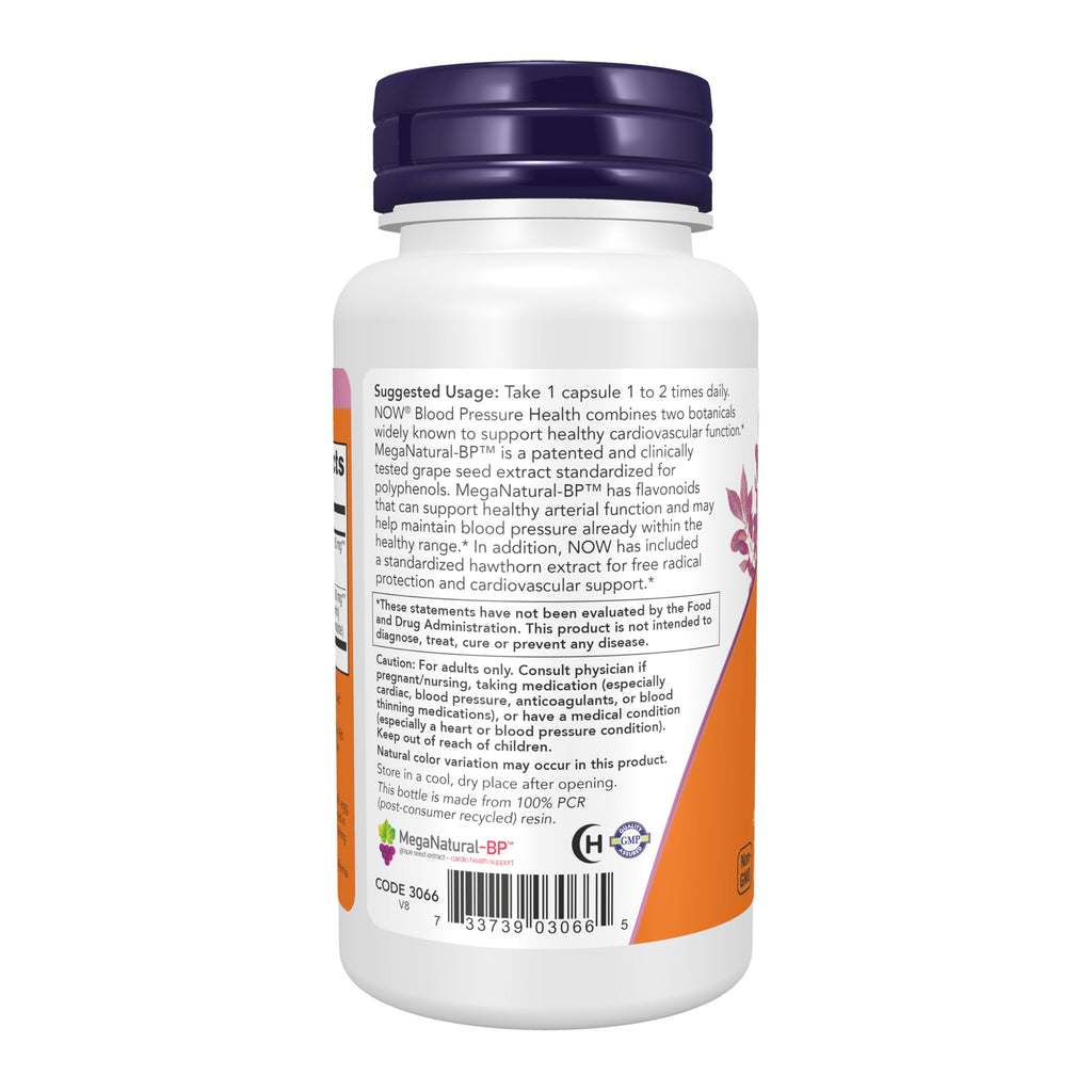 NOW Supplements, MegaNatural®-BP Grape Seed & Hawthorn Extract, 90 Veg Caps