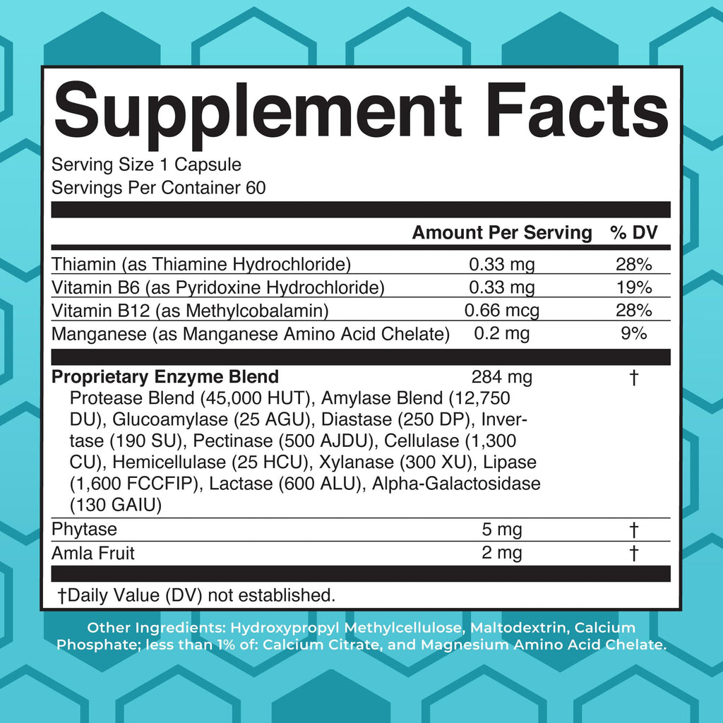 MARYRUTH'S Digestive Food Enzymes for Digestive Support, 60 Capsules