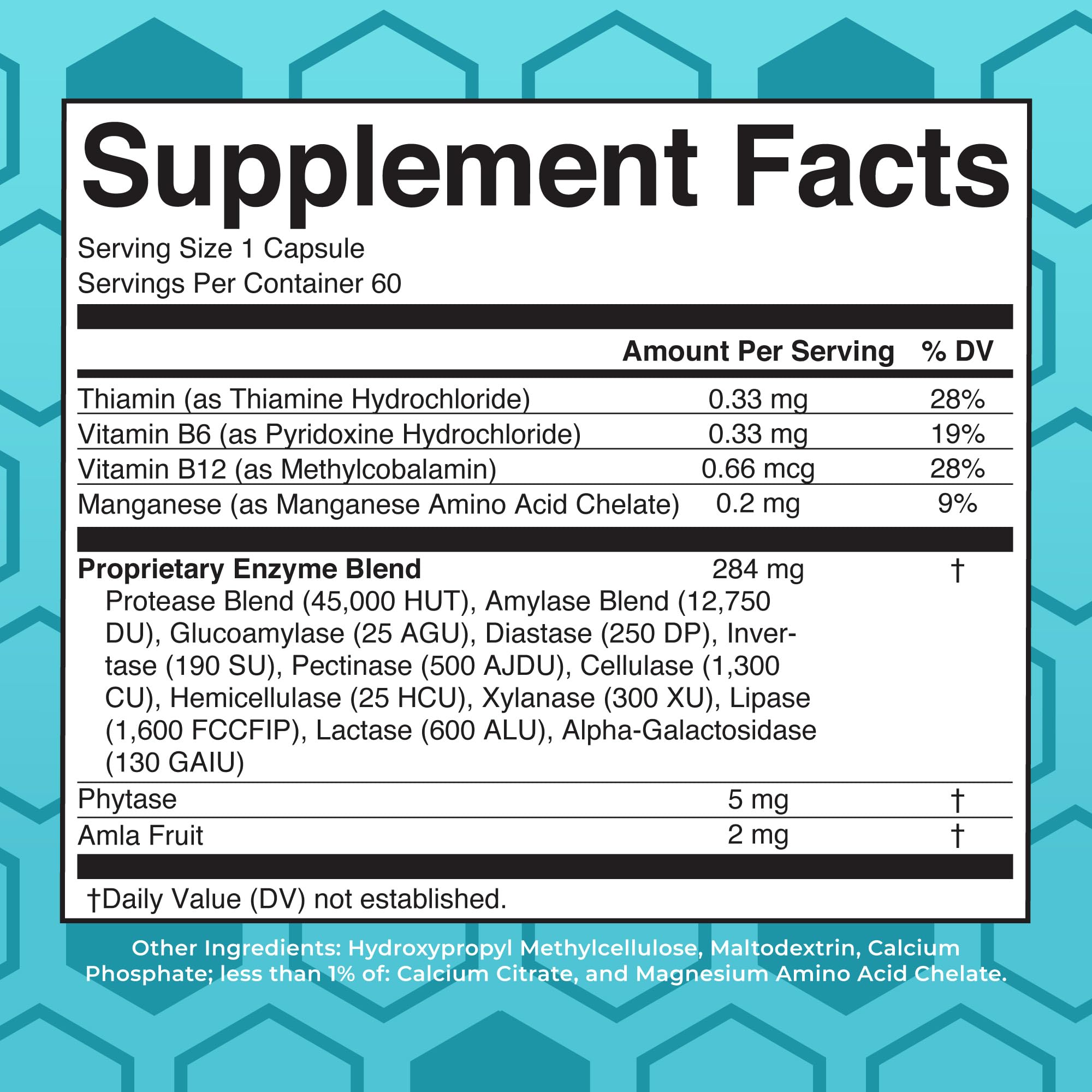 MARYRUTH'S Digestive Food Enzymes for Digestive Support, 60 Capsules