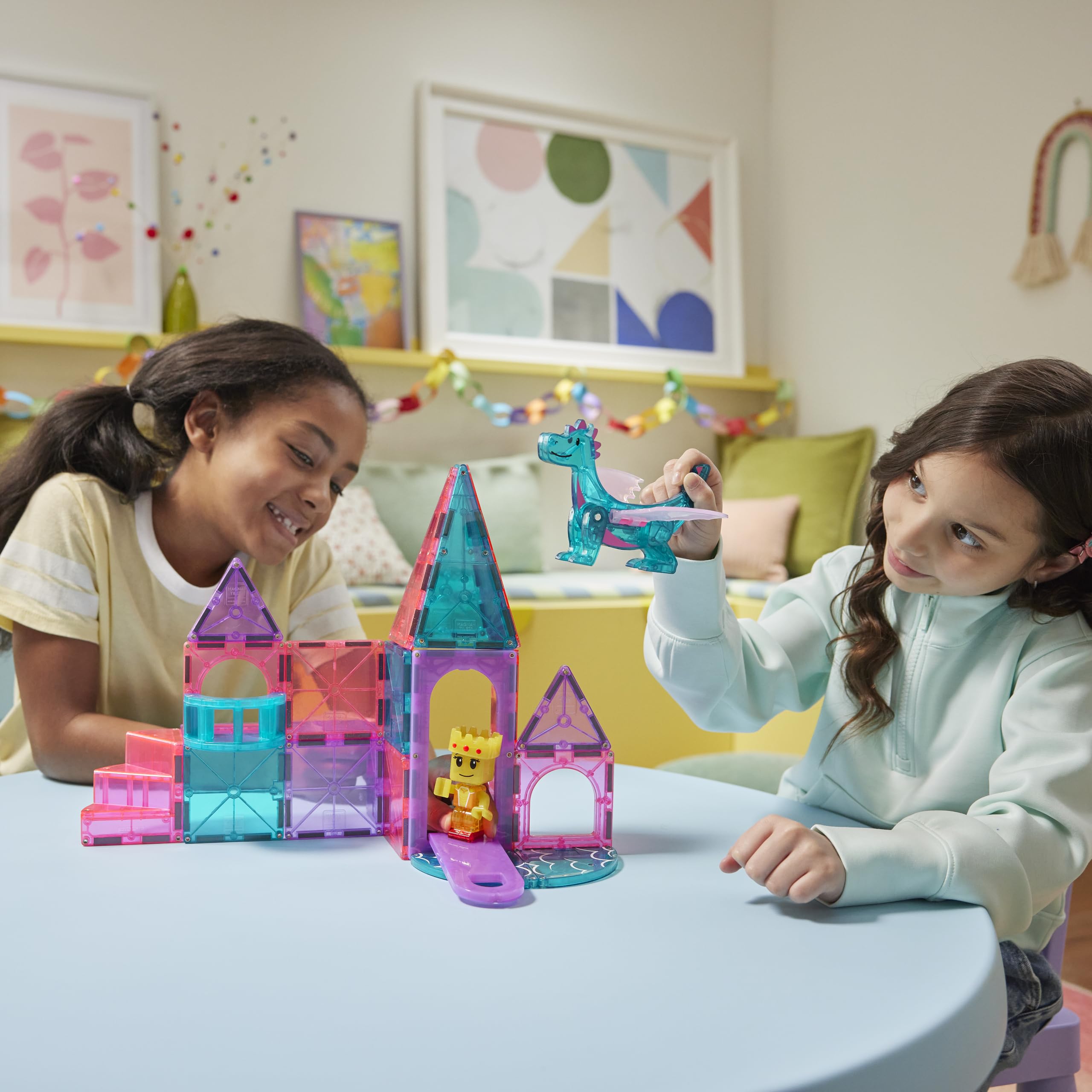 MAGNA-TILES Castle 25-Piece Magnetic Construction Set, The Original Magnetic Building Brand