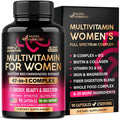 Multivitamin for Women - B-Complex | Whole Foods | Hair Growth Support | Digestion & Metabolism | Iron - 47in1 Womens Multivitamin - Bioavailable & Gentle on Stomach - 90 Capsules, 3 Month Supply