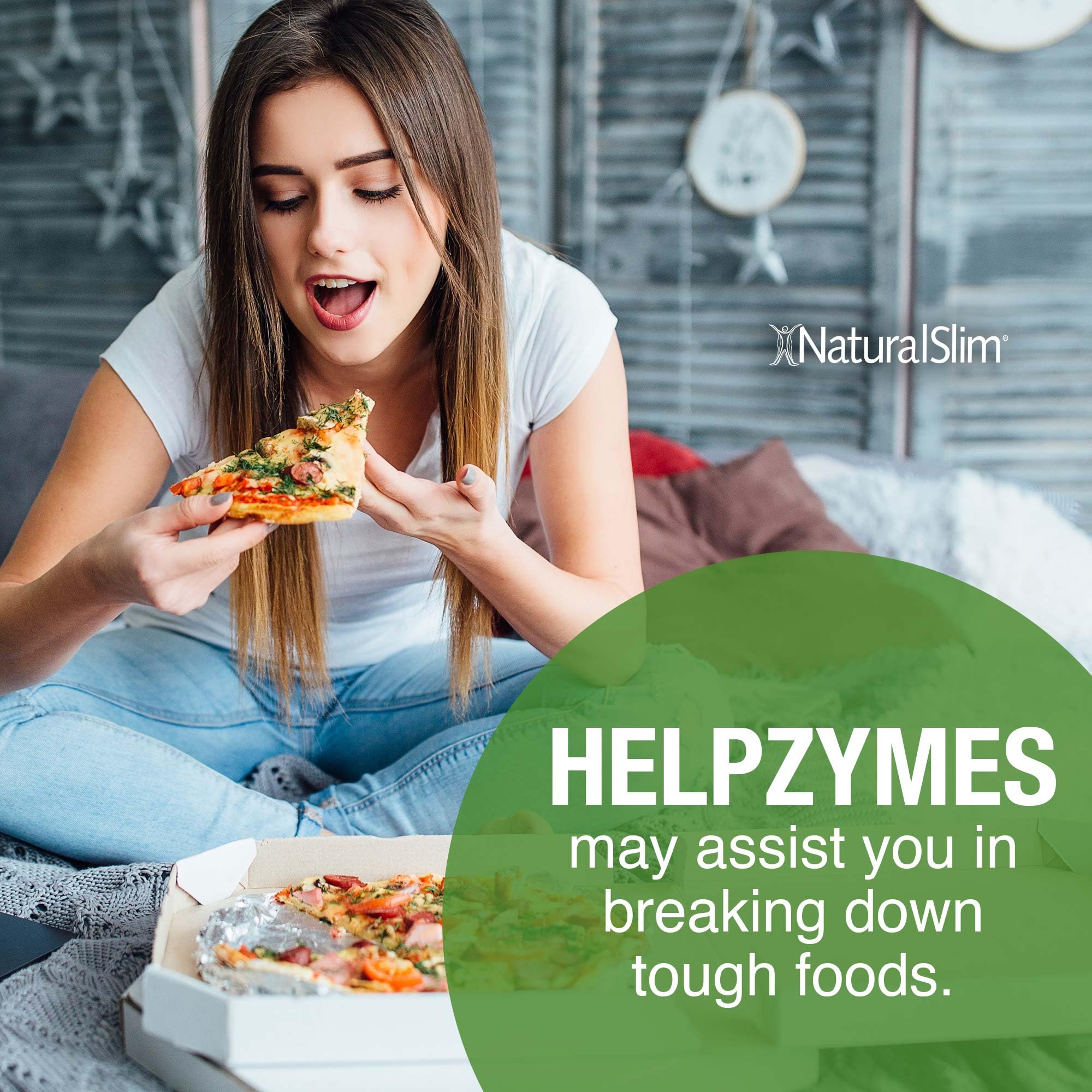 NaturalSlim Helpzymes Digestive Enzymes for Women & Men, Essential Enzymes for Digestion, Gut Health & Gas Bloating Relief with Bromelain, Ox Bile, Pancreatin & Betaine HCL, 100 Capsules – 1 Pack