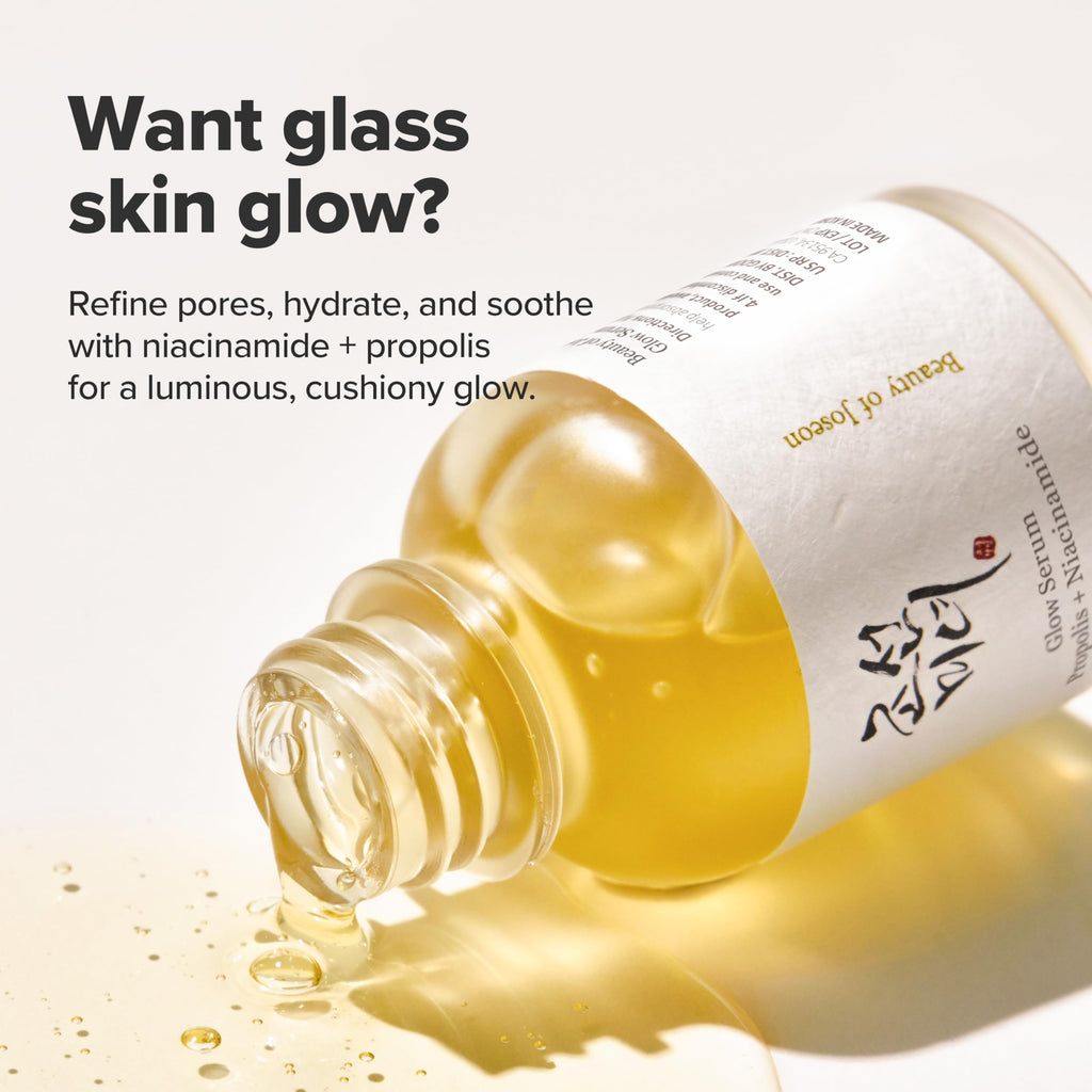 Beauty of Joseon Glow Serum Propolis and Niacinamide (30ml, 1.01 fl.oz.) with Dynasty Cream Hydrating Face Moisturizer (50ml, 1.69 fl.oz.), Korean Skincare
