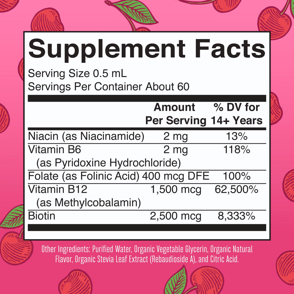 MARYRUTH'S Organic Vitamin B Complex, Biotin, Vitamin B12, Niacin, Folate