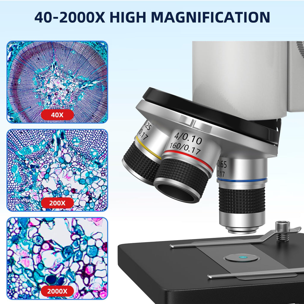 HUTACT 40-2000X Compound Microscope for Kids Adults Beginners