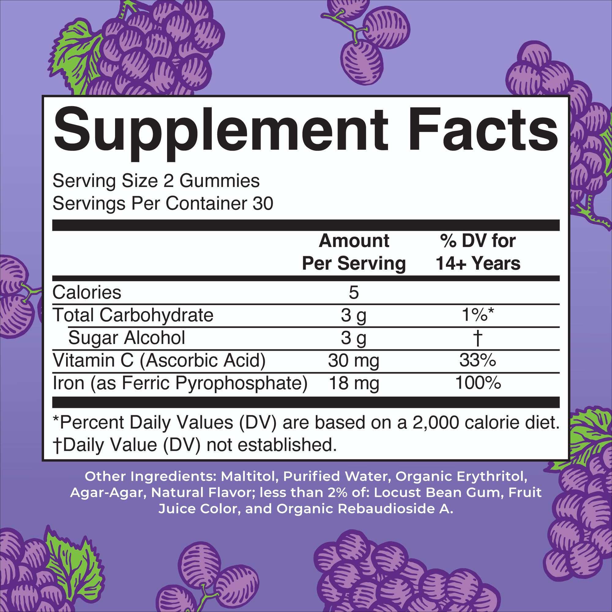 MaryRuth's Iron Gummies for 14+ with Vitamin C for Absorption | Sugar Free | Gummy Iron Supplement + VIT C | Energy Metabolism | Cellular Health | Immune Support | Vegan | Non-GMO | 60 Count