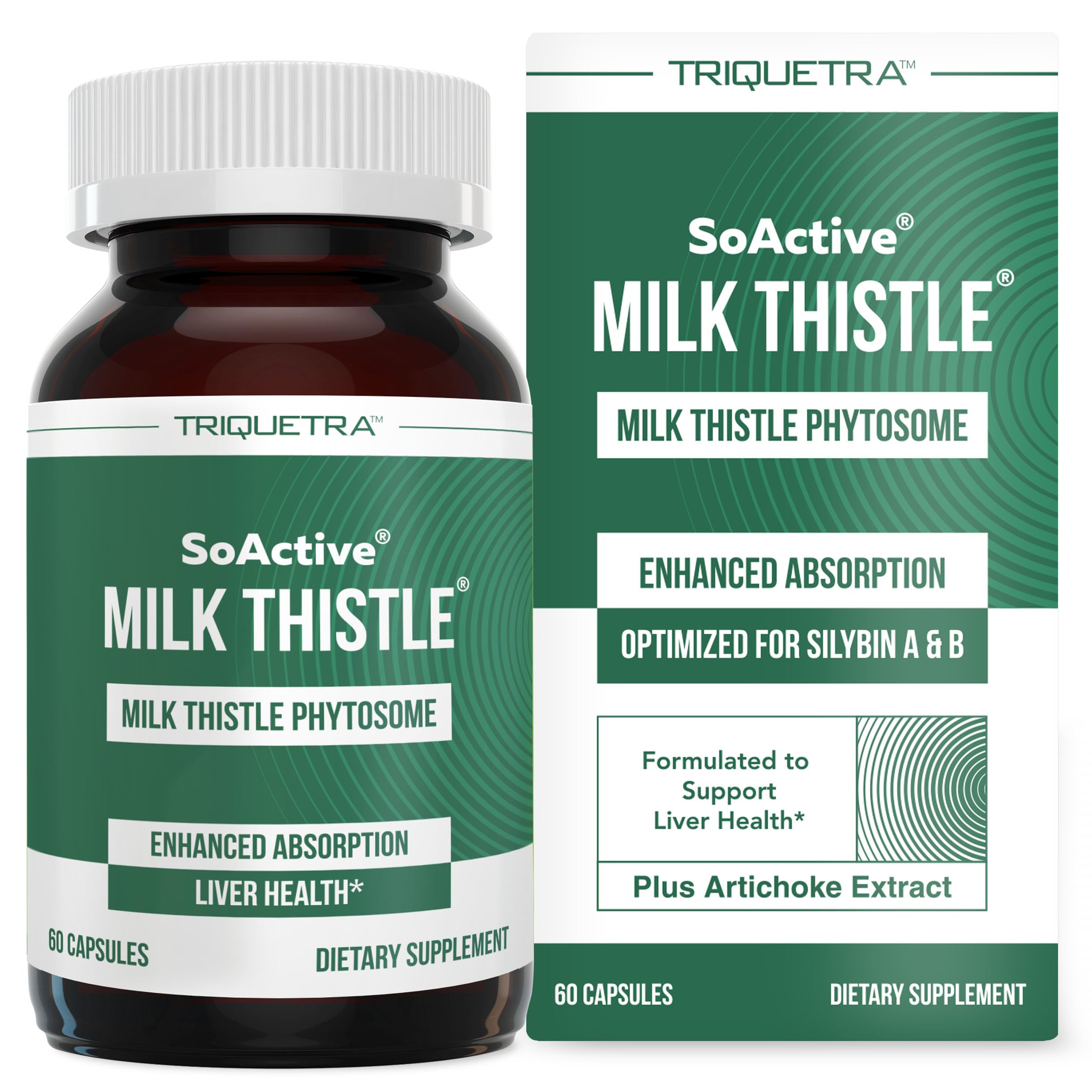 SoActive® Milk Thistle: 10X More Effective Milk Thistle Phytosome, Optimized for Essential Bioactive Silybin A & B Plus Bilear® Artichoke Extract & Bile Enhancer - Liver Support | 60 Servings