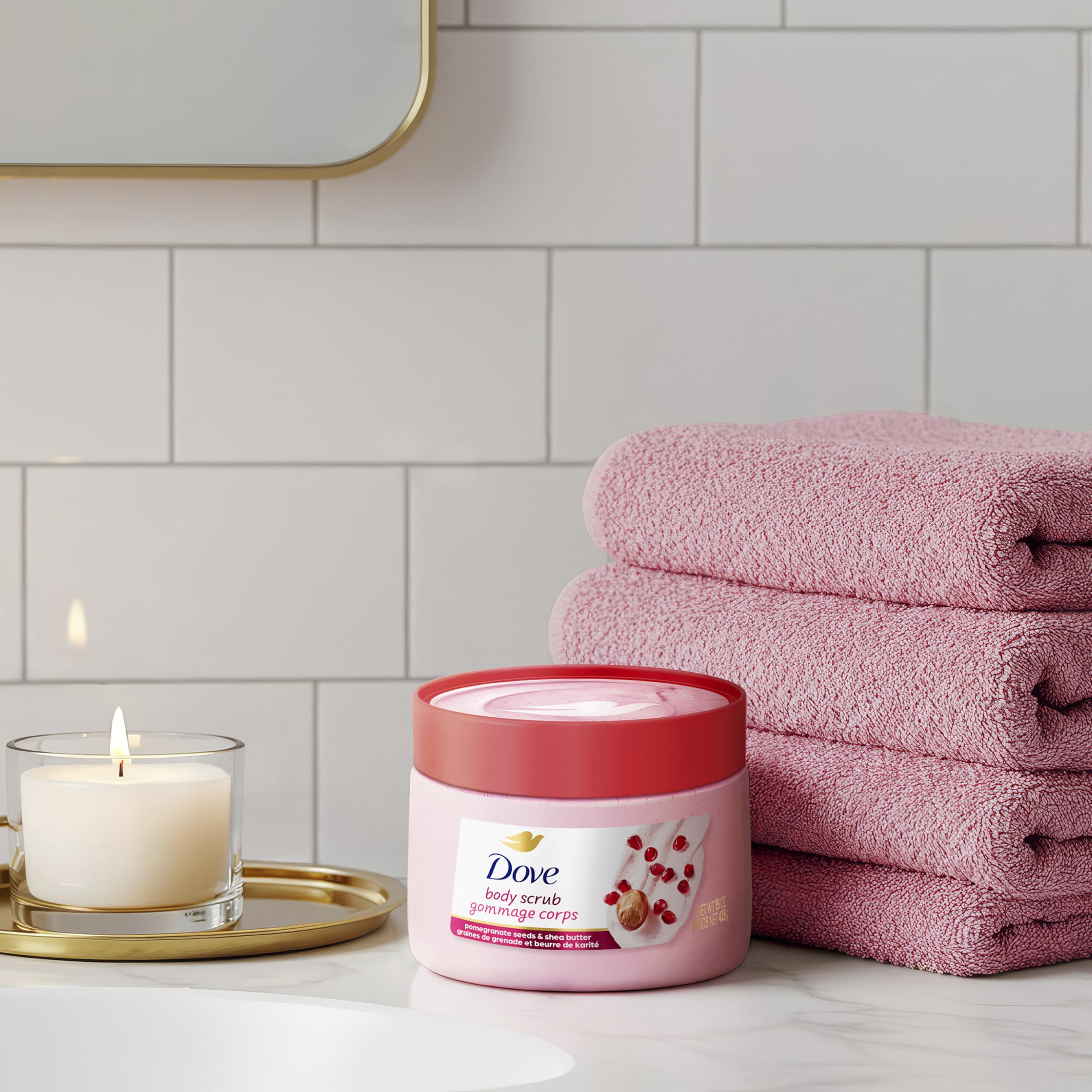 Dove Body Scrub Pomegranate & Shea Butter, 15 oz