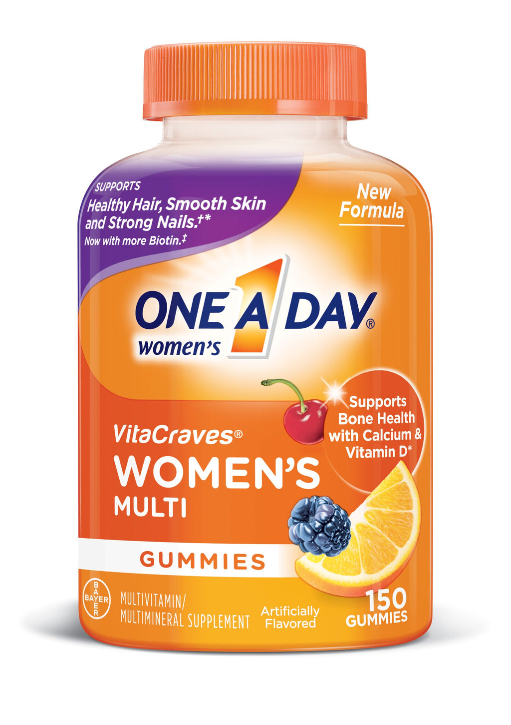 One A Day Women’s Multivitamin, Supplement with Vitamins A, C, E, B1, B2, B6, B12, Biotin, Calcium and Vitamin D, 150 count