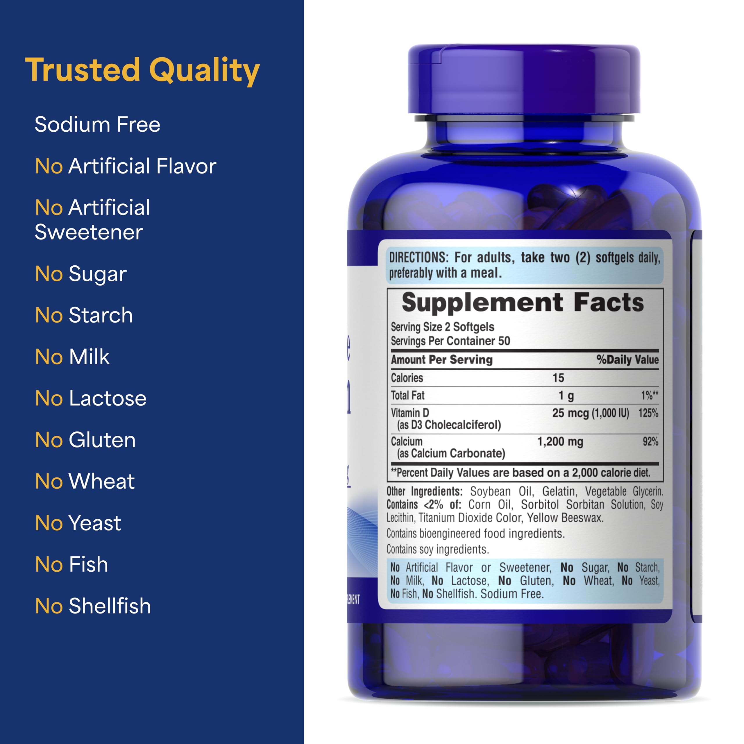 Puritan's Pride Premium Chelated Calcium Magnesium Zinc with Bone-Active™, Dietary Supplement for Bone Health and Immune Function Support, 250 Coated Caplets