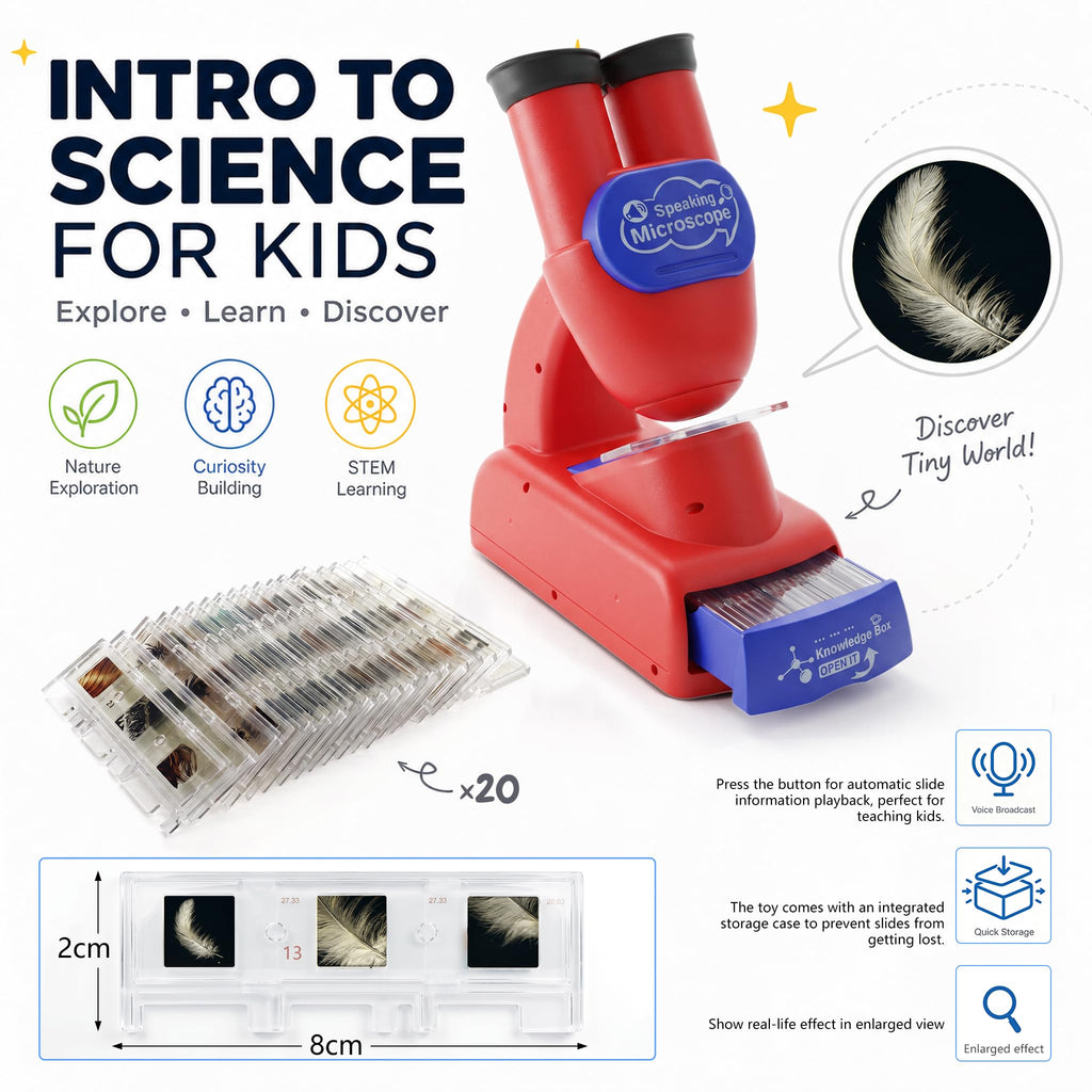 Kids Talking Microscope, Interactive Speaking Microscope with Facts & Quiz