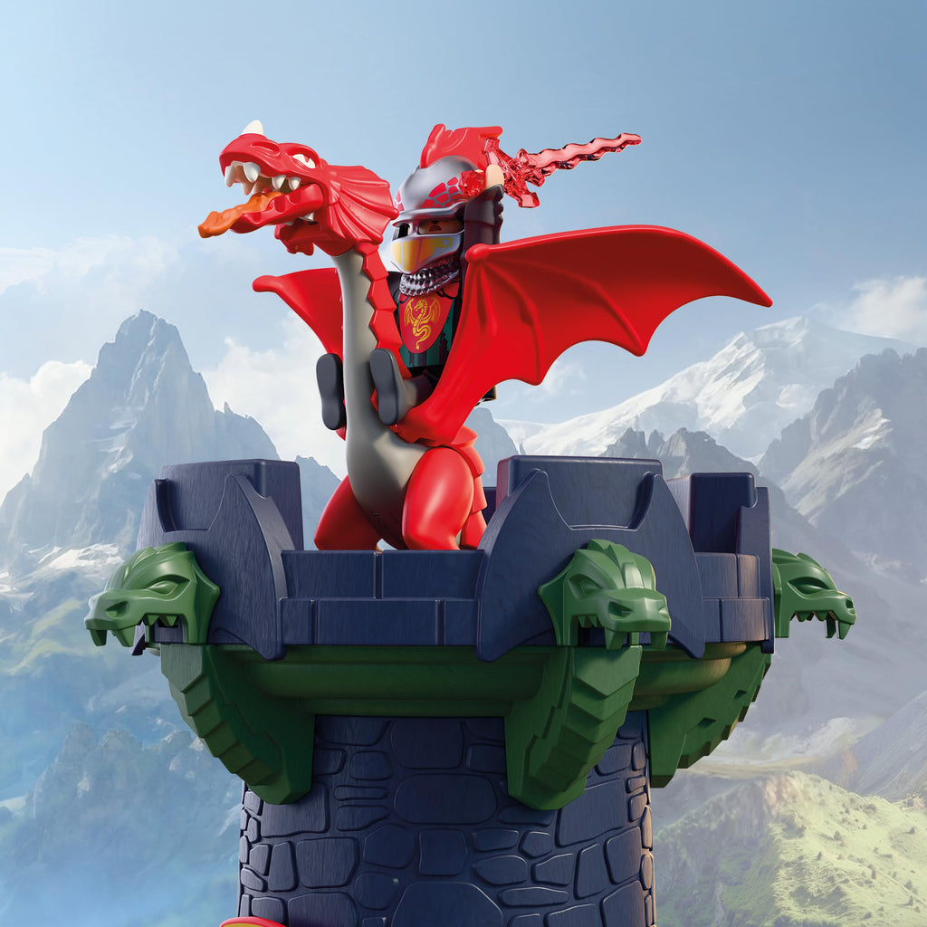 Playmobil | Knights | Dragon Knights Tower | Tower with Dragon, Drawbridge & Dragon’s Head Cave | Knights Castle Toy for Children Aged 4+ | 72113