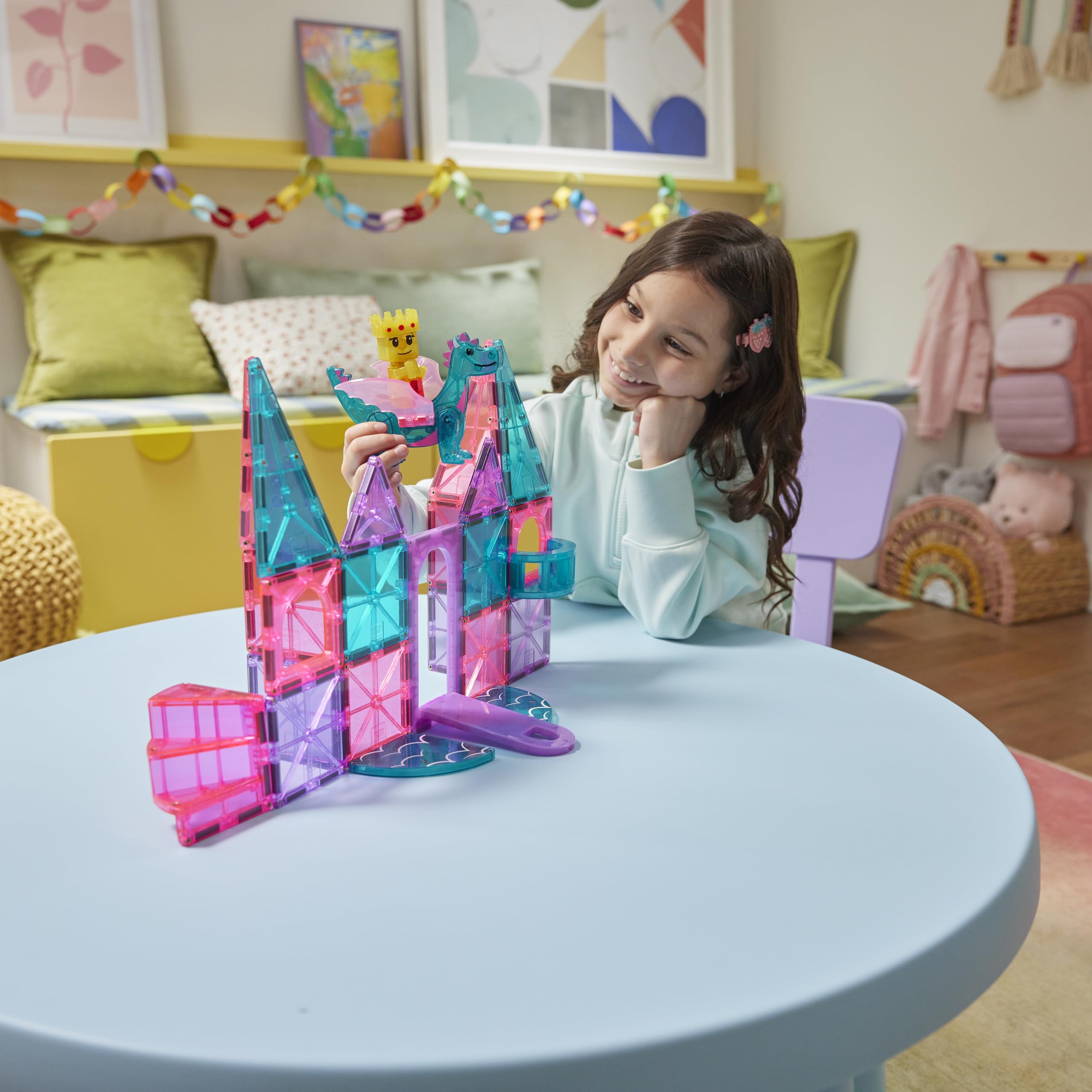 MAGNA-TILES Castle 25-Piece Magnetic Construction Set, The Original Magnetic Building Brand