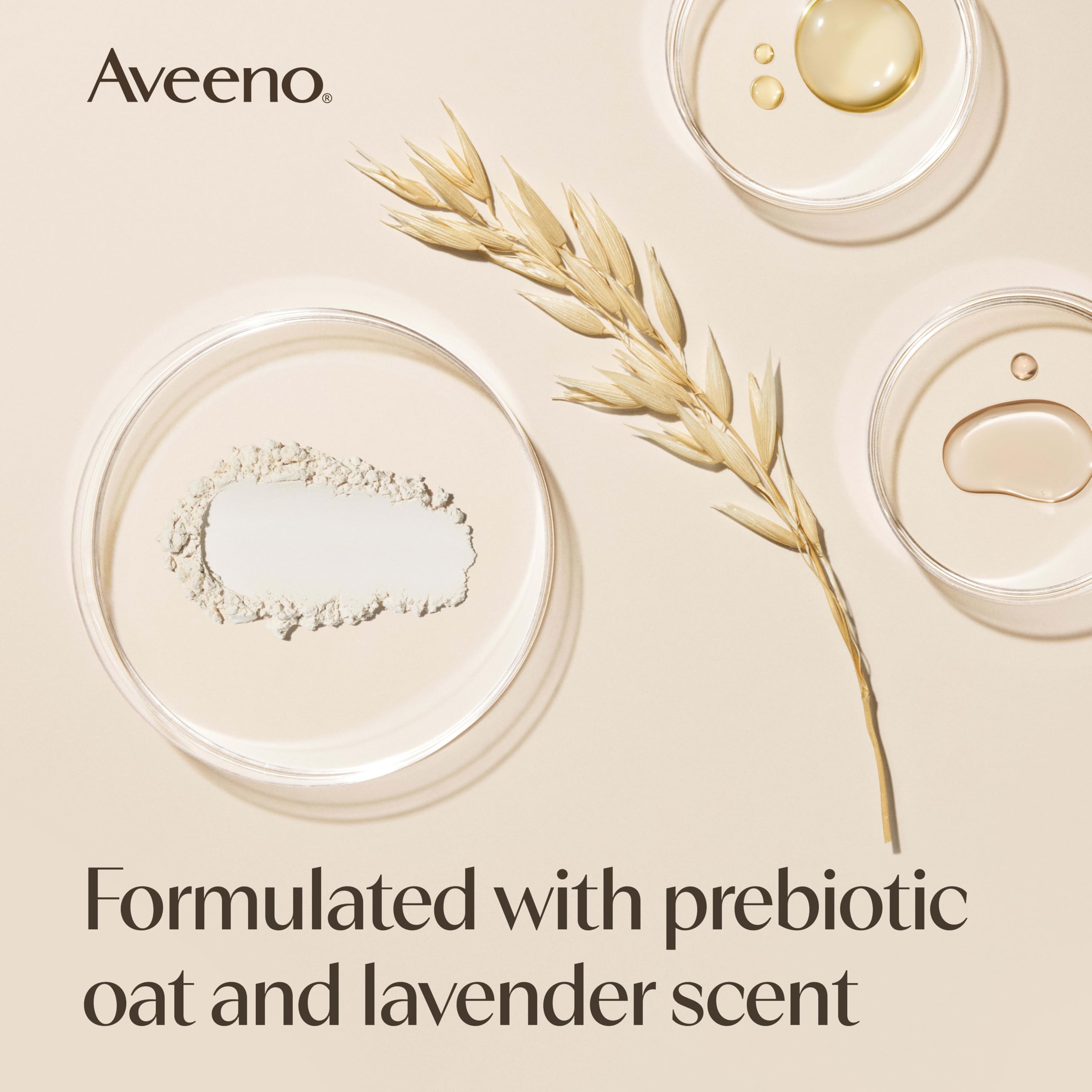 Aveeno Stress Relief Moisturizing Body Lotion, Lavender Scent with Prebiotic Oat for Sensitive Skin, Lightly Scented Lotion with 48-Hour Hydration, Fast Absorbing, Non-Greasy, Value Size 33 Fl Oz