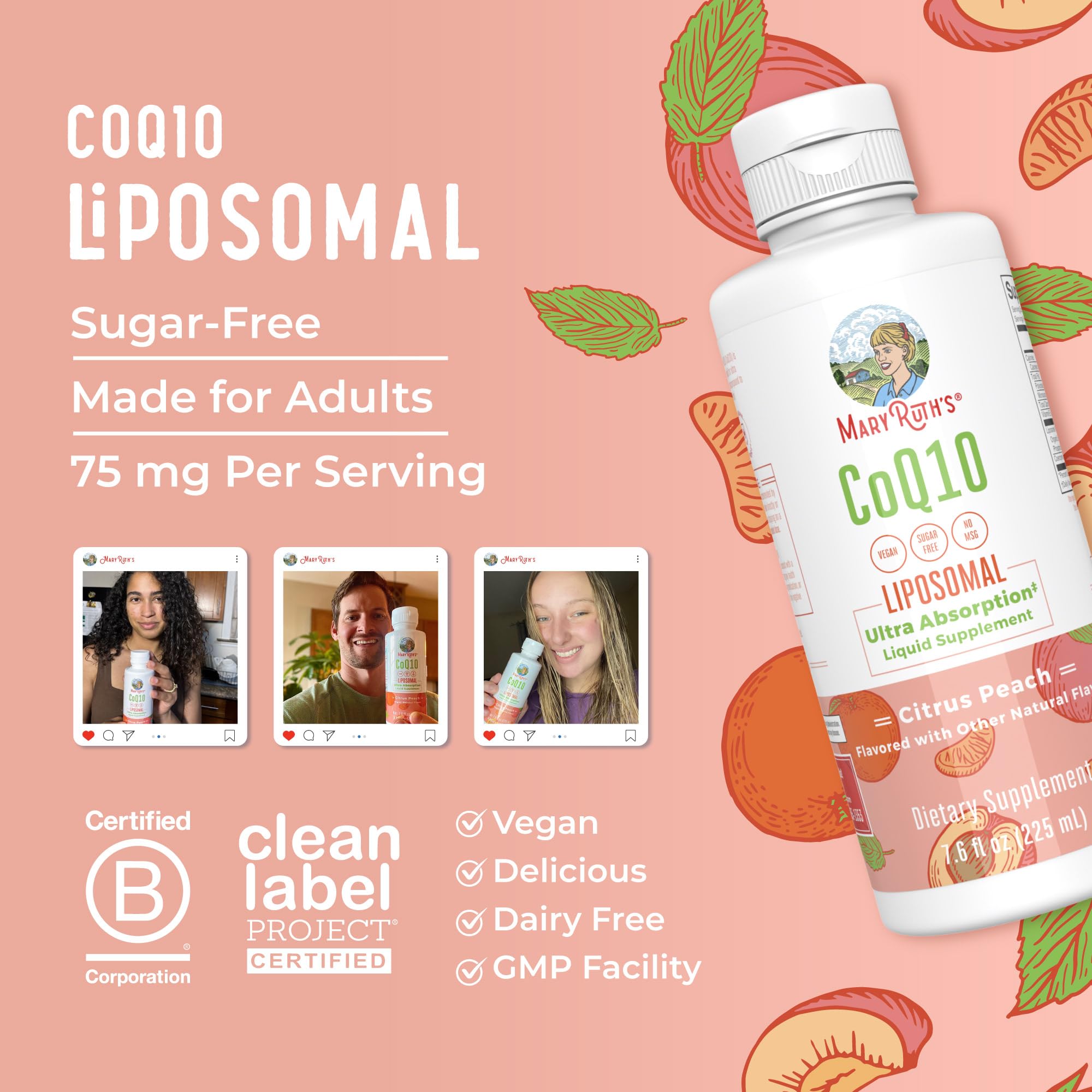 MARYRUTH'S CoQ10 Liquid Liposomal, 45 Servings, Immune Support Supplement