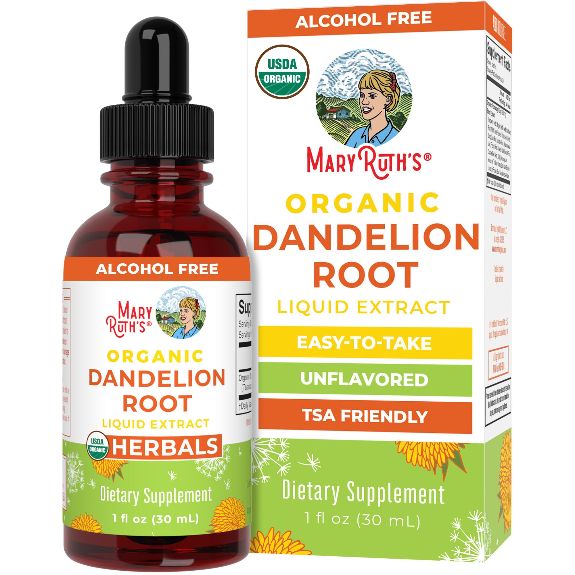 MARYRUTH'S Organic Dandelion Root Extract 1,180mg Dandelion Root, 1 oz