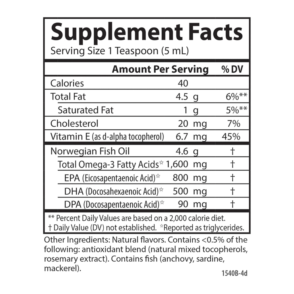 Carlson - The Very Finest Fish Oil, 1600 mg Omega-3s, Liquid Fish Oil Supplement, Norwegian Fish Oil, Wild-Caught, Sustainably Sourced Fish Oil Liquid, Lemon, 200ml, 6.7 Fl Oz