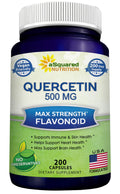 aSquared Nutrition Quercetin 500mg Supplement - 200 Capsules - Quercetin Dihydrate to Support Cardiovascular Health - Max Strength Powder Complex Pills to Help Improve Immune Response