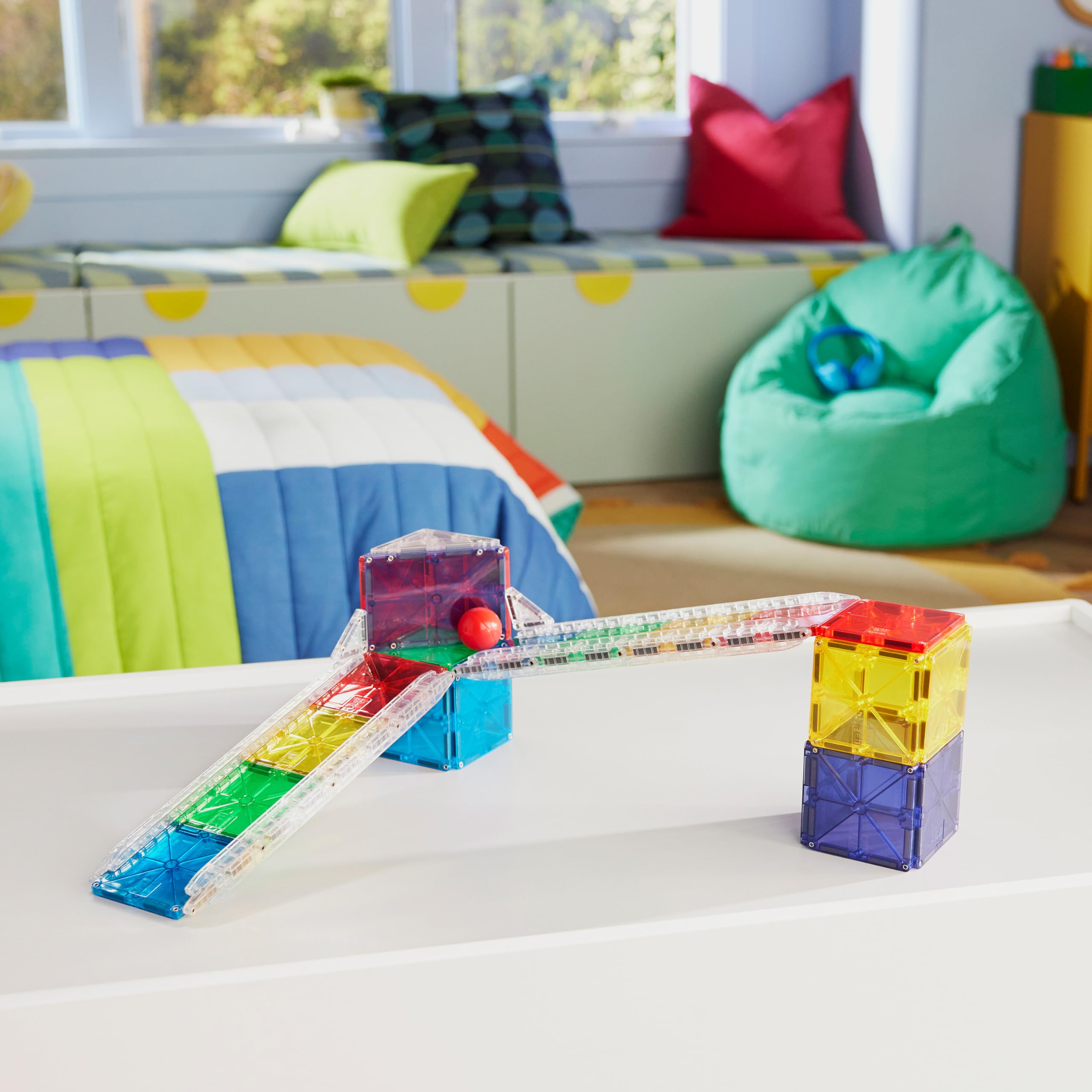 MAGNA-TILES Rail Racers Rail Pack 8-Piece Magnetic Construction Set, The Original Magnetic Building Brand