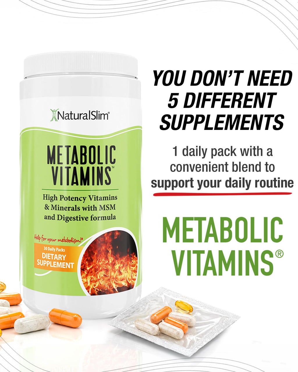 NaturalSlim Metabolic Vitamins, Multivitamin for Women and Men, 2 Pack