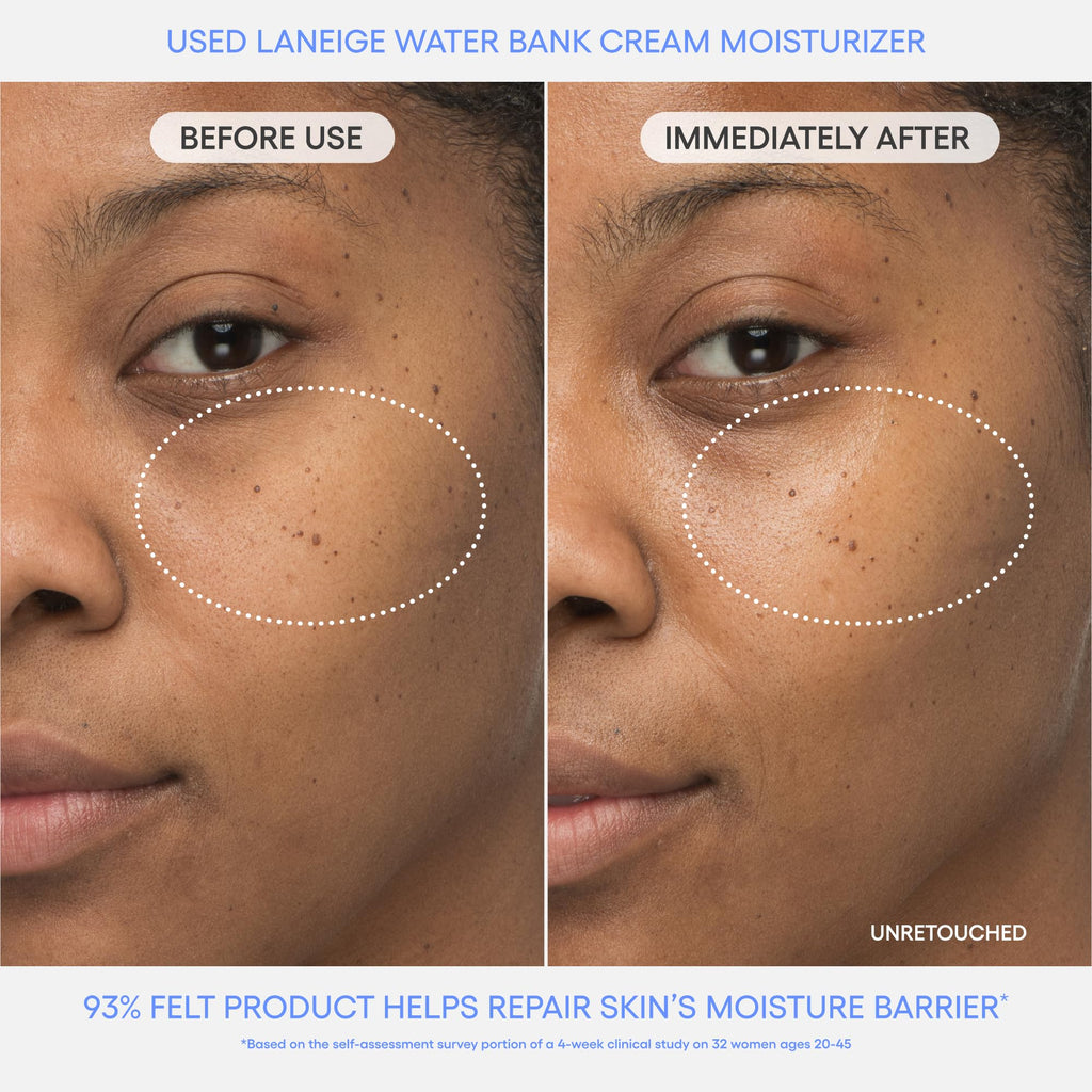 LANEIGE Water Bank Blue Hyaluronic Acid Cream Daily Face Moisturizer: Hydrating Korean Lightweight Face Cream with Ceramides & Squalane for Lasting Deep Hydration & Skin Barrier Support, Refill