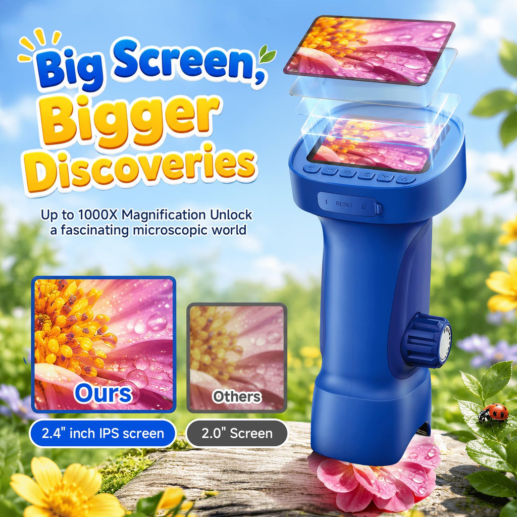 1000X Handheld Digital Microscope for Kids: Explorer 4K Magnifying Glass