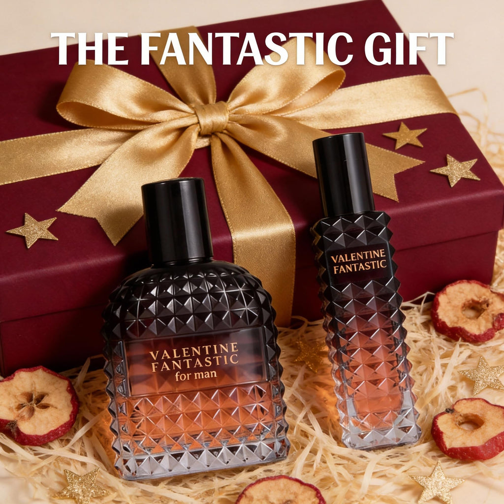 A CENTER Valentine Fantastic Men's Cologne Gift Set 2pcs/100ml&30ml Eau de Parfum Bergamot Cardamom & Brown Sugar Fragrance | Long Lasting Cologne Combo for Him
