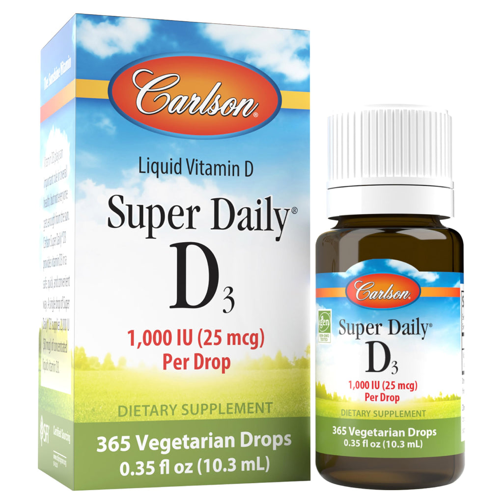Carlson Super Daily D3 1000 IU (25 mcg) per Drop, 365 Drops (10.3 mL)