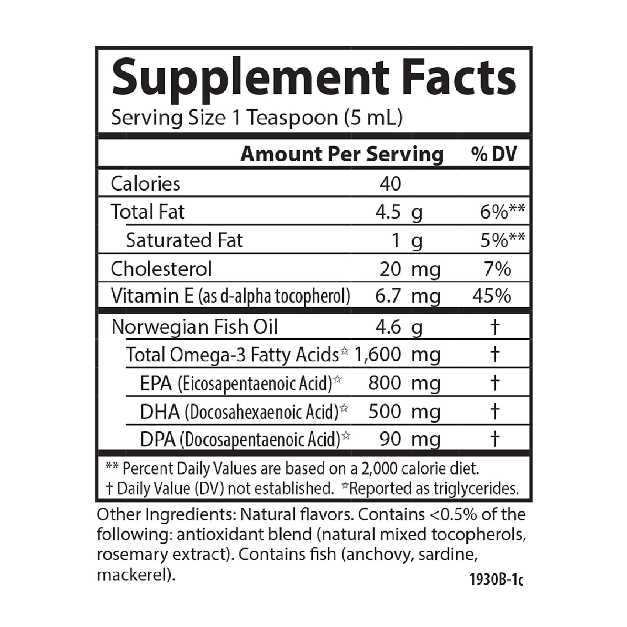 Carlson The Very Finest Fish Oil, 1600 mg, Omega-3s, 200 mL (6.7 Fl Oz)
