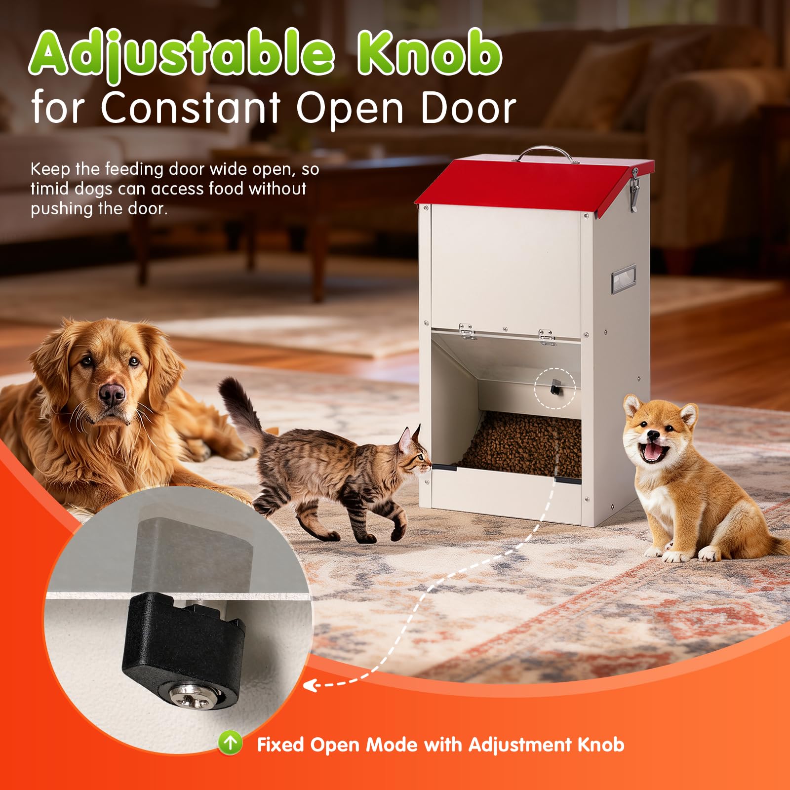 KHEARPSL 25 Lbs Automatic Dog Feeder for Large Dogs, Dog Food Dispenser