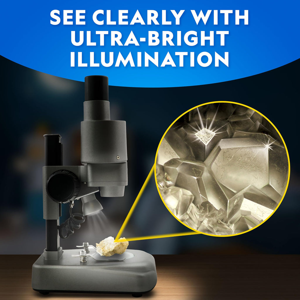 National Geographic Dual LED Microscope Science Kit for Kids Ages 8-12