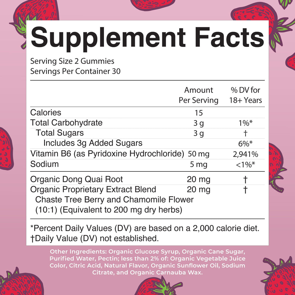 MaryRuth's Organic Menstrual Support Gummies for PMS Relief, 30 Servings