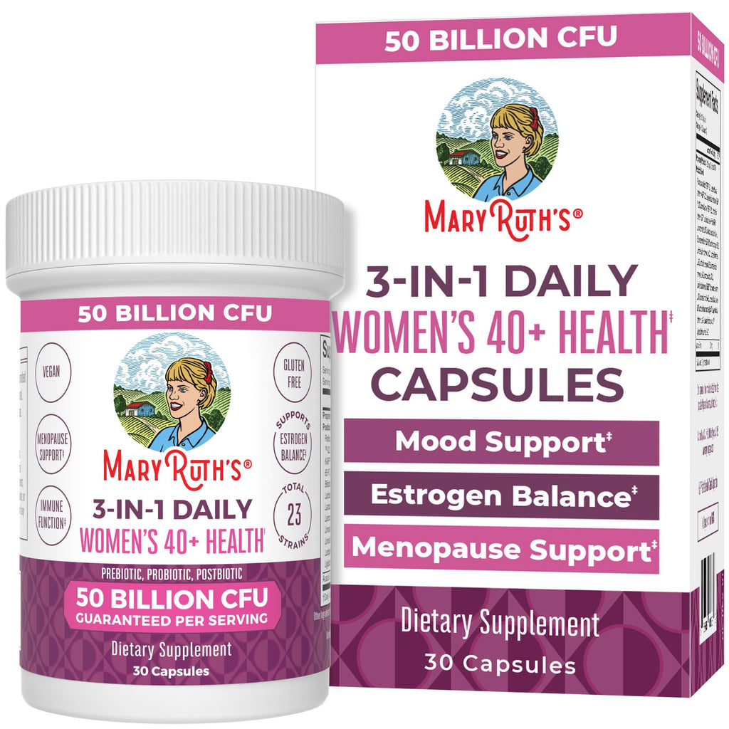 MaryRuth's 3-in-1 Daily Health 40+ Probiotics for Women, 50 Billion CFU