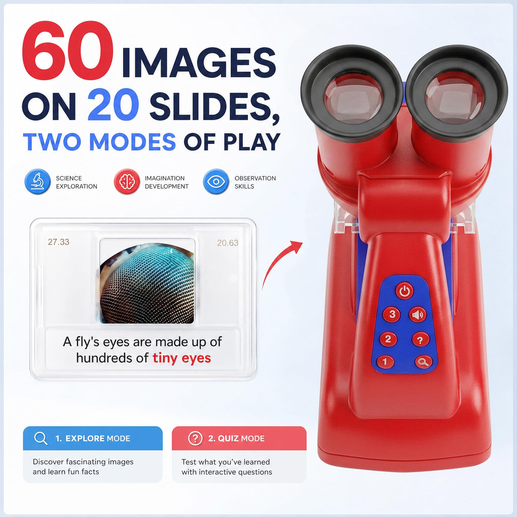 Kids Talking Microscope, Interactive Speaking Microscope with Facts & Quiz
