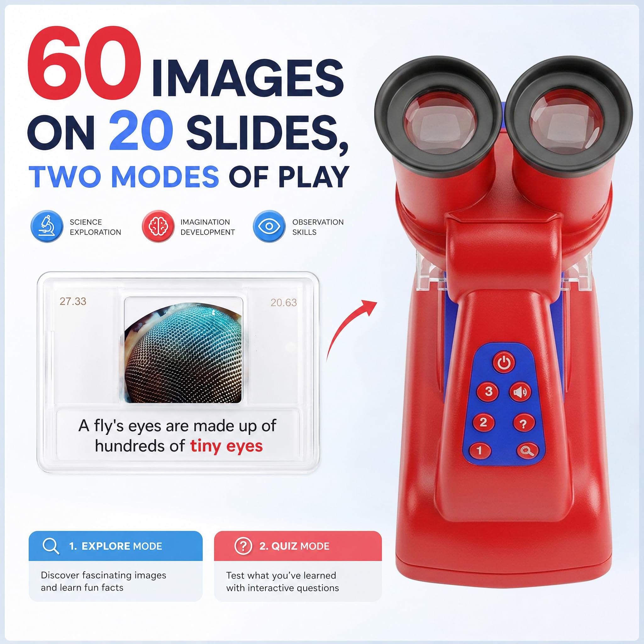 Kids Talking Microscope, Interactive Speaking Microscope with Facts & Quiz
