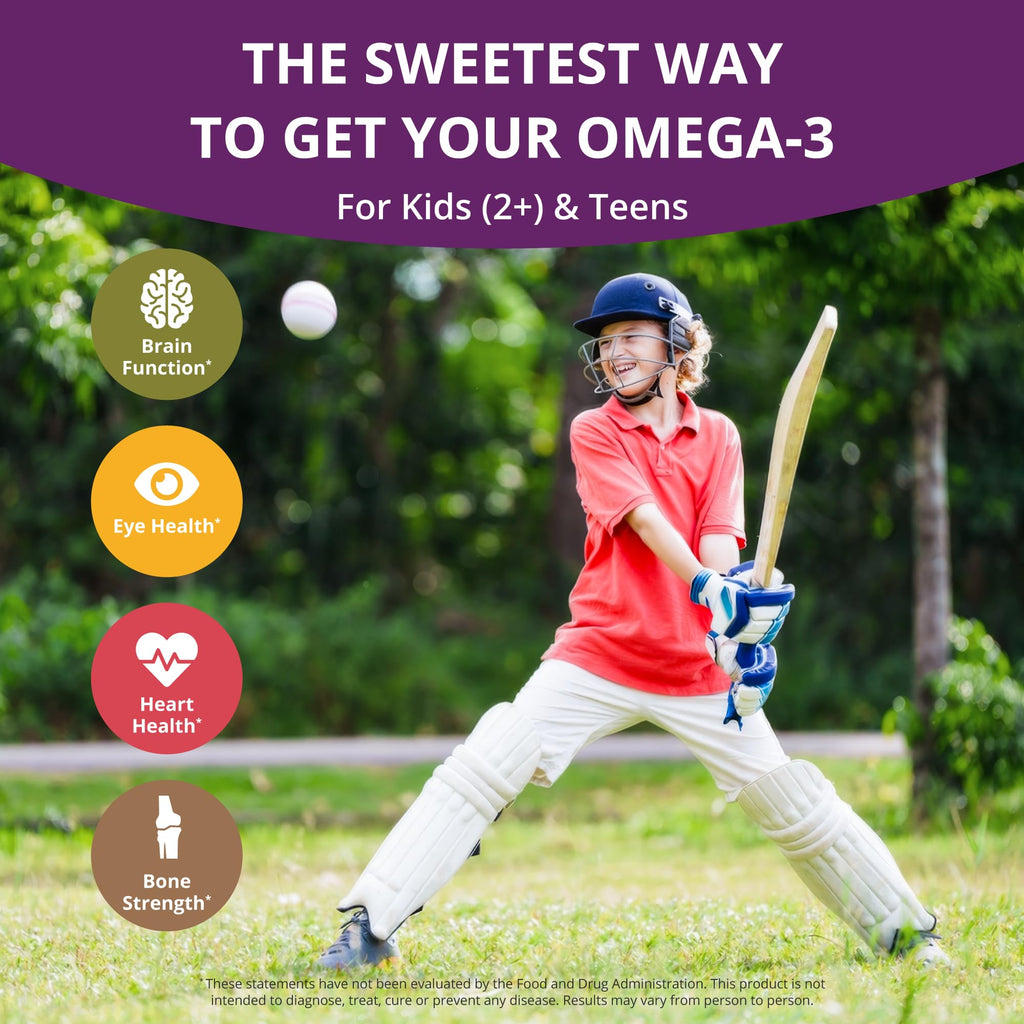 Omega 3 Gummies & Probiotic Gummies Bundle - Brain Growth, Eye Health, Digestive Support in Kid-Friendly Gummies
