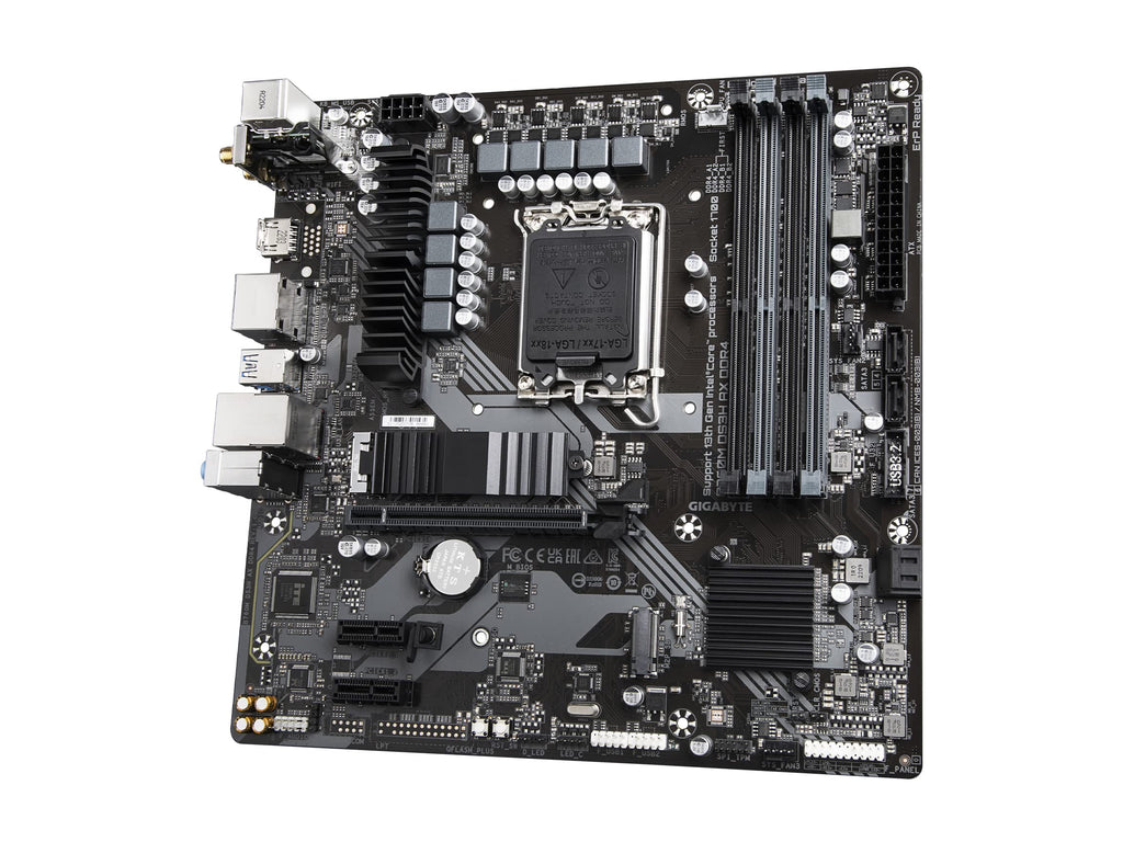 GIGABYTE B760M DS3H AX DDR4 Intel LGA 1700 mATX Motherboard, Support Intel Core 14th/13th/12th Gen, DDR4, 6+2+1 Power Phase, 2X M.2, PCIe 4.0, USB-C, WIFI6E, 2.5GbE LAN, Q-Flash Plus, PCIe EZ-Latch