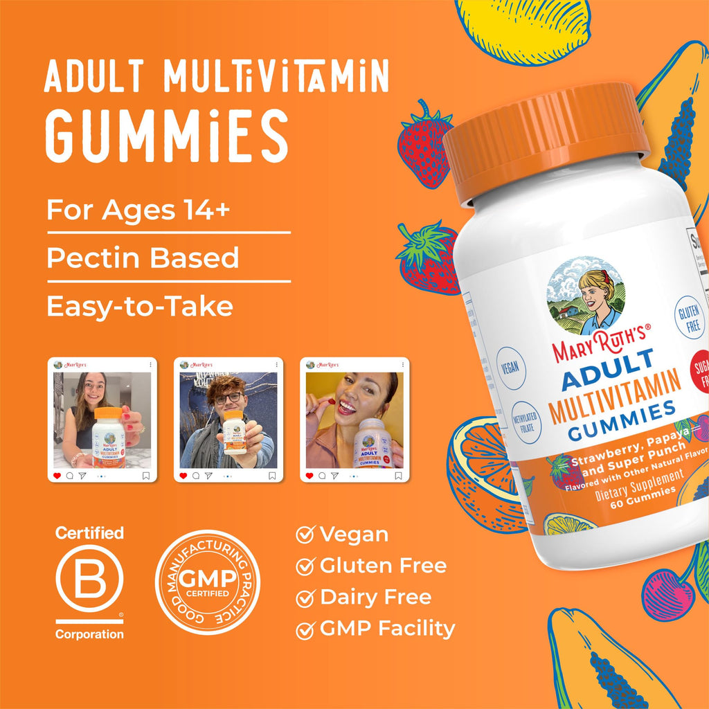 MARYRUTH'S Adult Multivitamin for Women and Men, Sugar Free, 60 Count