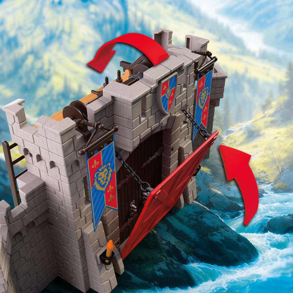Playmobil | Knights | Large Lion Knights Castle | Castle with Drawbridge, Cannons & Trapdoor | Knights Castle Toy for Children Aged 4+ | 72112